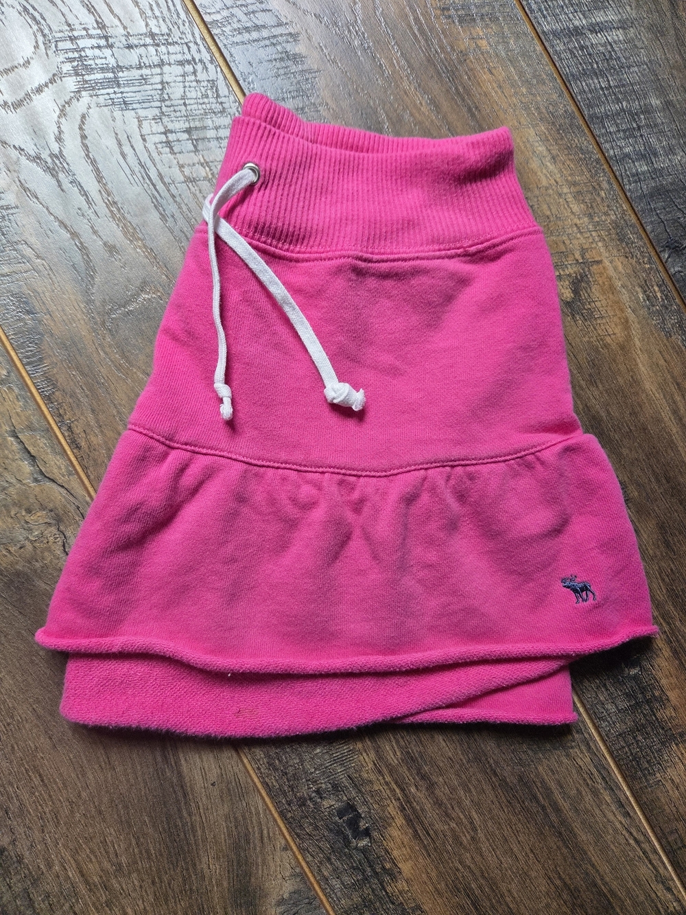 RARE Abercrombie & Fitch Vintage Y2K Pink Fleece Ruffle Mini Skirt M McBling